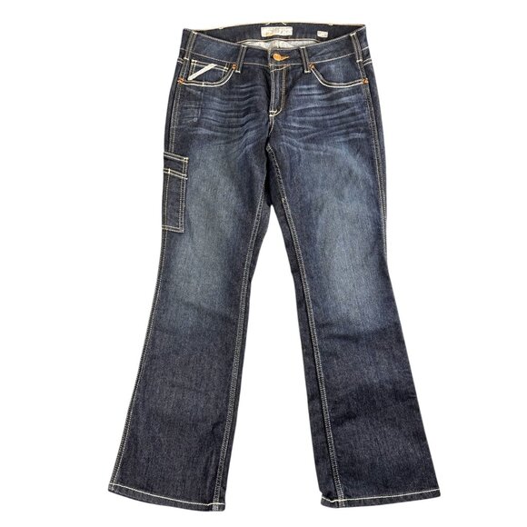 Ariat Rebar Riveter Bootcut Jeans Women's 30S Hallow Mid Rise Stretch Workwear - Picture 1 of 16